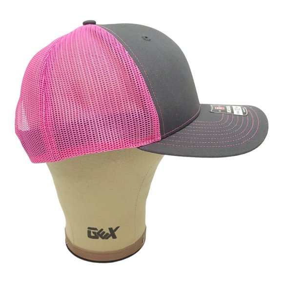 United Rentals Gray Pink Mesh Snapback Cap Trucker Baseball Hat Richardson NEW - Picture 9 of 12